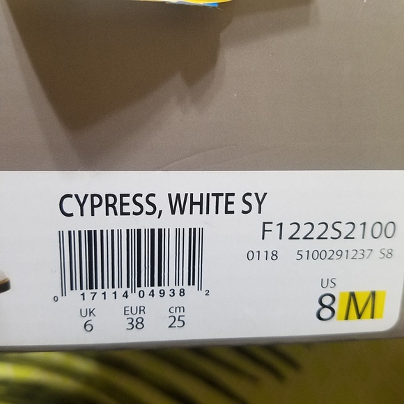 Cypress White Slip Platform Flats on Size 8 M - Picture 2 of 7